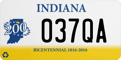 IN license plate 037QA