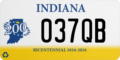 IN license plate 037QB