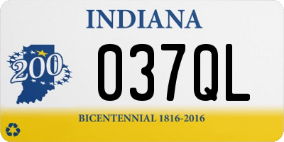 IN license plate 037QL