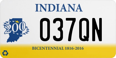 IN license plate 037QN