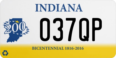 IN license plate 037QP