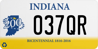 IN license plate 037QR