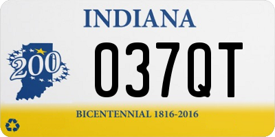 IN license plate 037QT