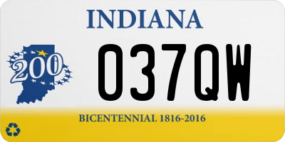 IN license plate 037QW