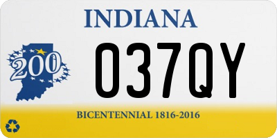 IN license plate 037QY