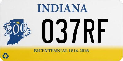 IN license plate 037RF