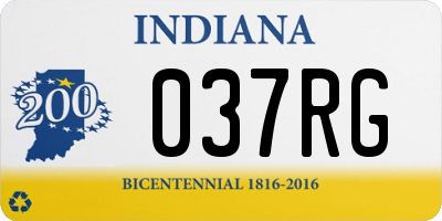 IN license plate 037RG