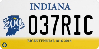 IN license plate 037RIC