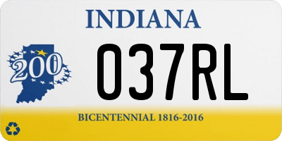 IN license plate 037RL