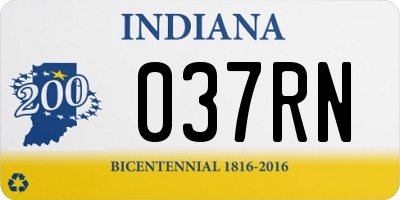 IN license plate 037RN