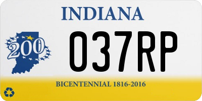 IN license plate 037RP