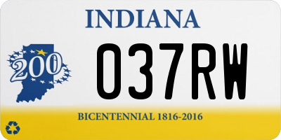 IN license plate 037RW