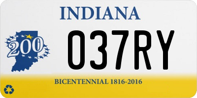 IN license plate 037RY