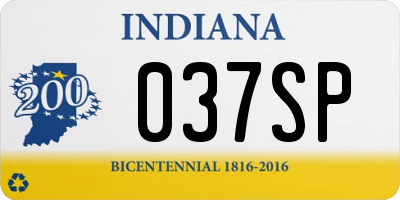 IN license plate 037SP