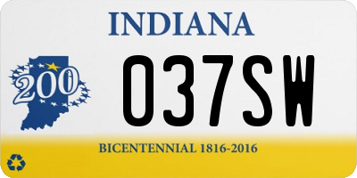 IN license plate 037SW