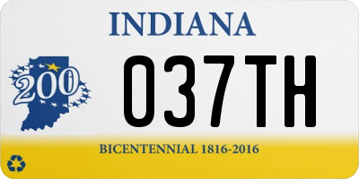 IN license plate 037TH