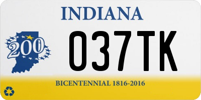 IN license plate 037TK