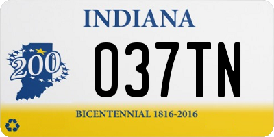 IN license plate 037TN