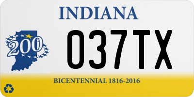 IN license plate 037TX