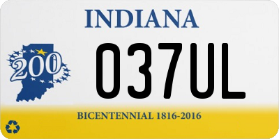 IN license plate 037UL