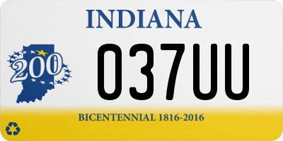 IN license plate 037UU