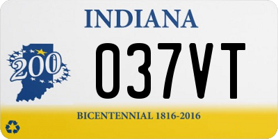 IN license plate 037VT