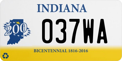 IN license plate 037WA