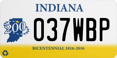 IN license plate 037WBP