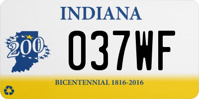 IN license plate 037WF