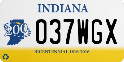 IN license plate 037WGX
