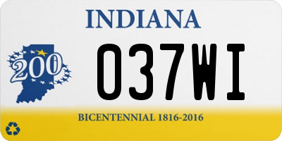 IN license plate 037WI