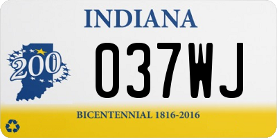 IN license plate 037WJ