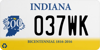 IN license plate 037WK