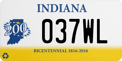 IN license plate 037WL