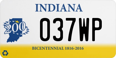 IN license plate 037WP