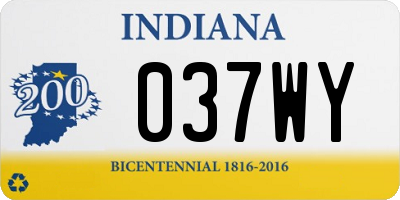 IN license plate 037WY