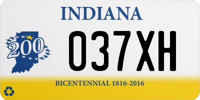 IN license plate 037XH