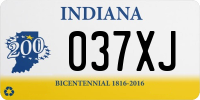 IN license plate 037XJ