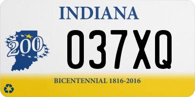 IN license plate 037XQ