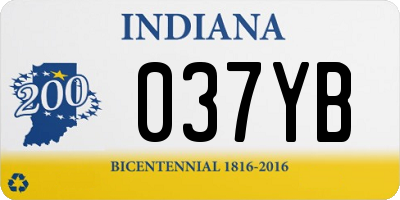 IN license plate 037YB