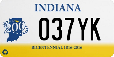 IN license plate 037YK