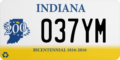 IN license plate 037YM