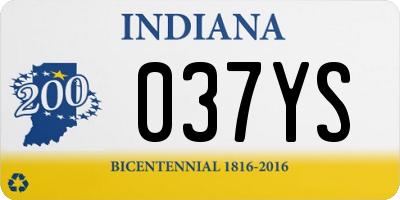 IN license plate 037YS