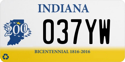 IN license plate 037YW