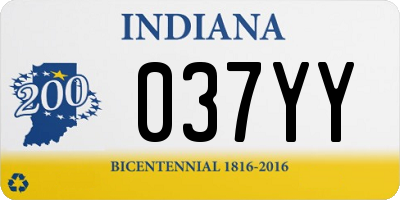 IN license plate 037YY