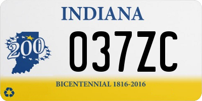 IN license plate 037ZC