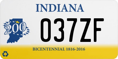 IN license plate 037ZF