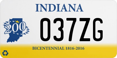 IN license plate 037ZG