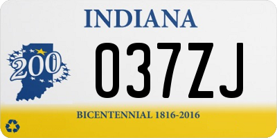 IN license plate 037ZJ