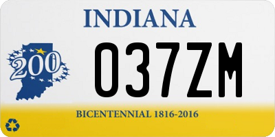 IN license plate 037ZM